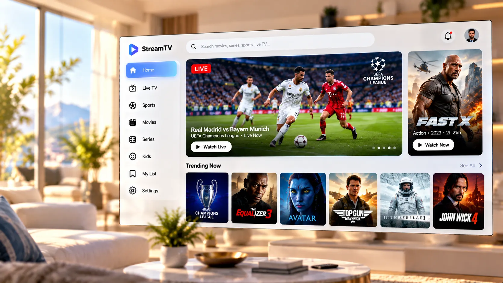 Übersichtliche Vergleichsdarstellung der wichtigsten IPTV-Anbieter in Deutschland auf einem Monitor